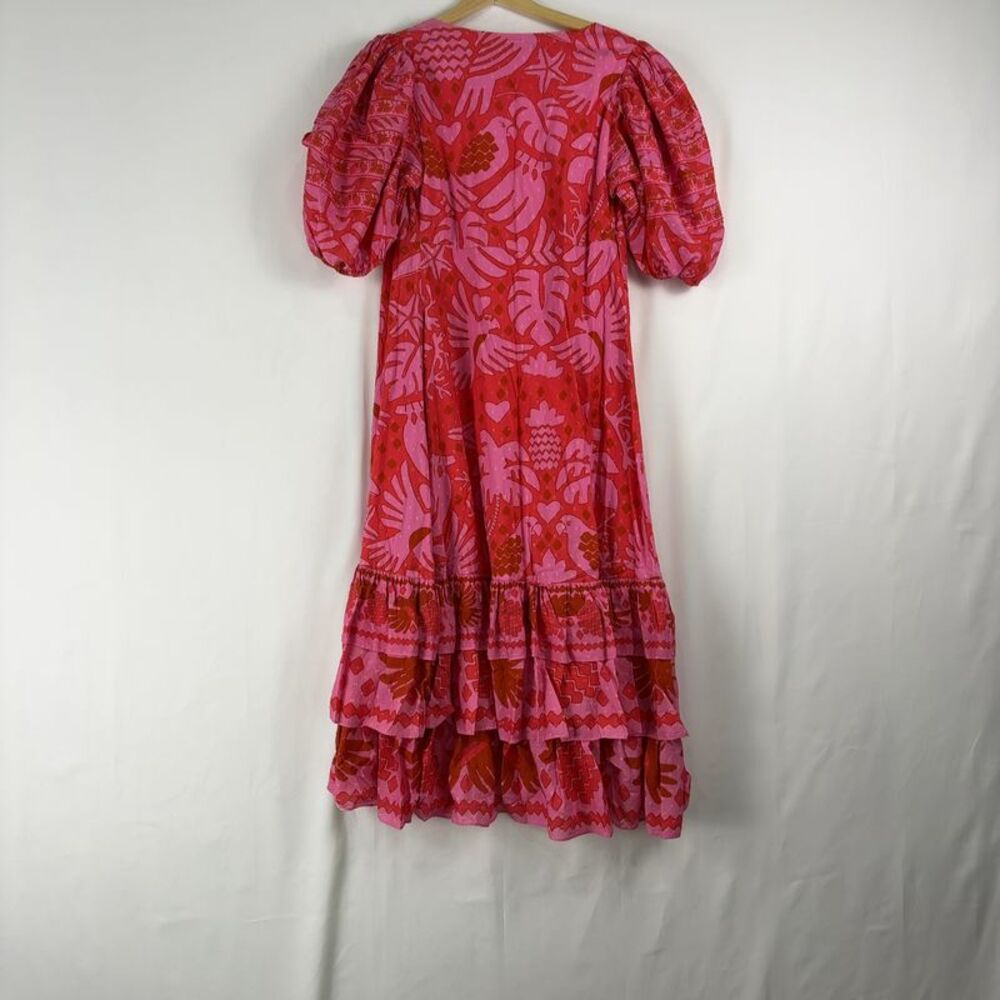 FARM Rio Red Jungle Scarf Wrap Midi Dress - Picture 4 of 4